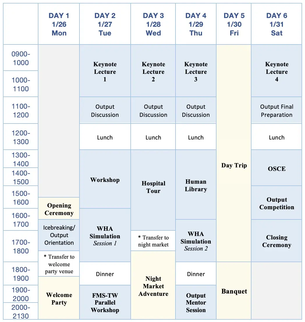 APMSS 2026 Complete Schedule
